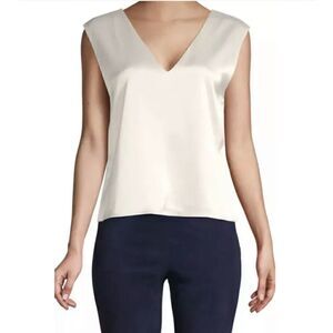 NWT Alice + Olivia Fleta Tie-Back Satin Blouse